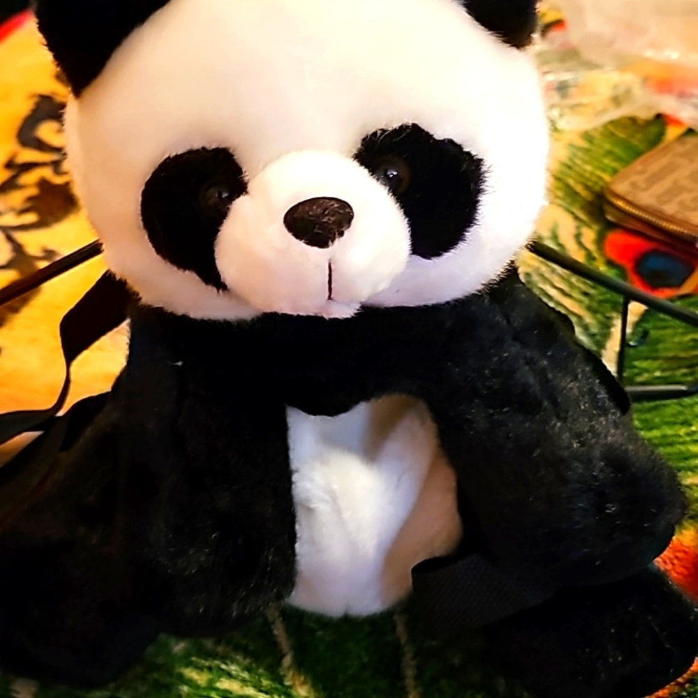 Kids plush panda back pack